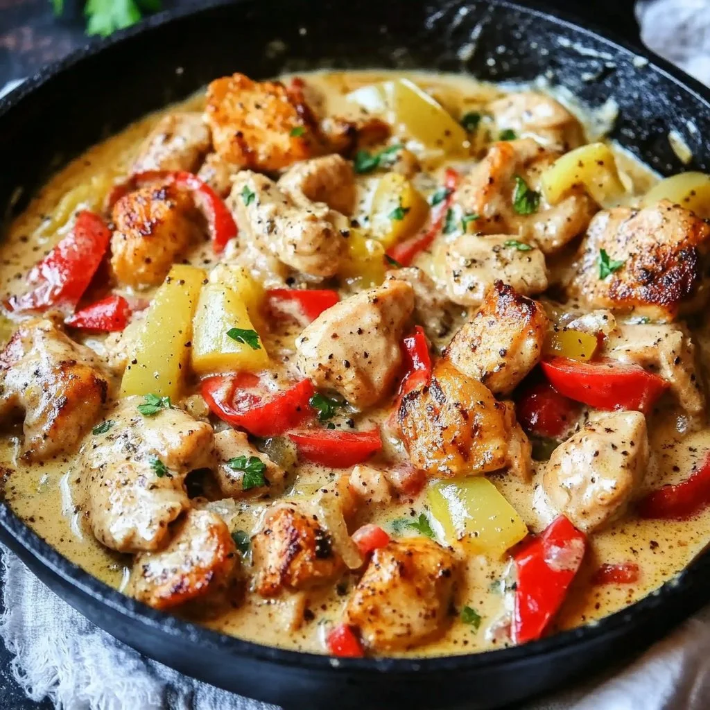 Creamy Banana Pepper Chicken Skillet