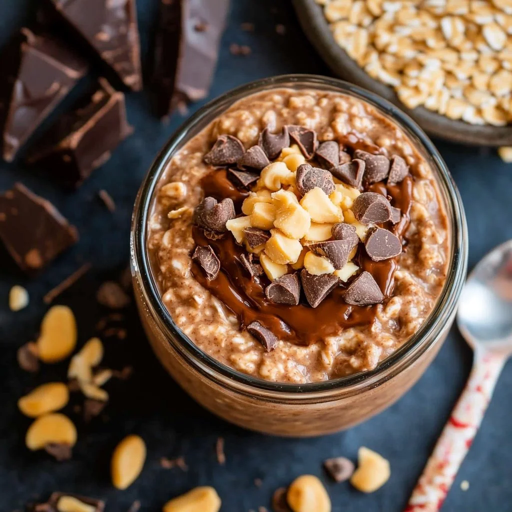 Chocolate Peanut Butter Overnight Oats