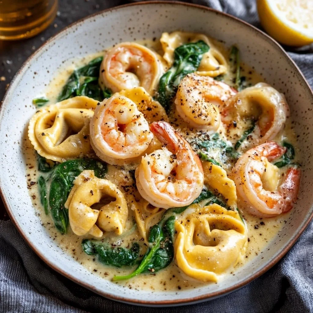 Creamy Shrimp and Spinach Tortellini