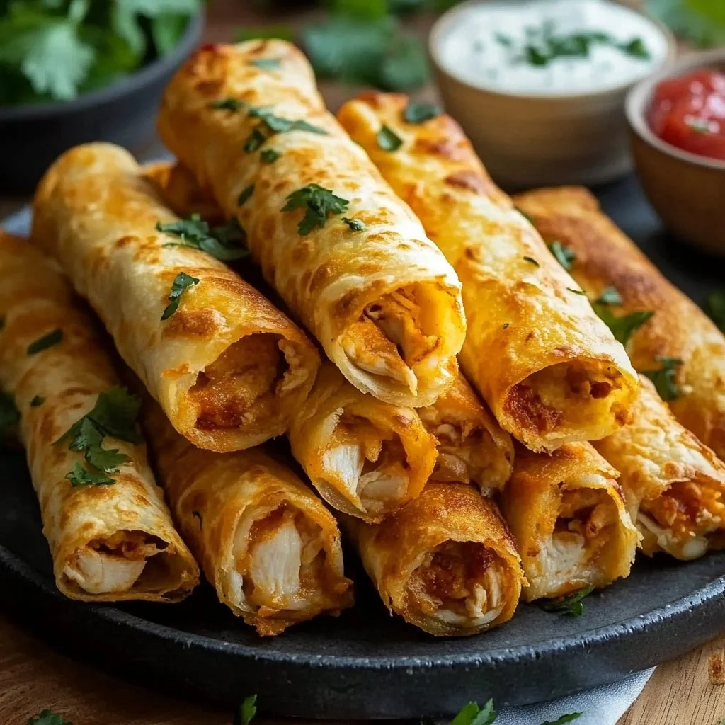 Crispy Oven-Baked Chicken Taquitos