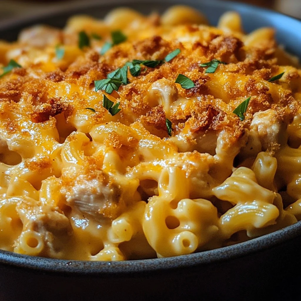 Crockpot BBQ Chicken Mac and Cheese