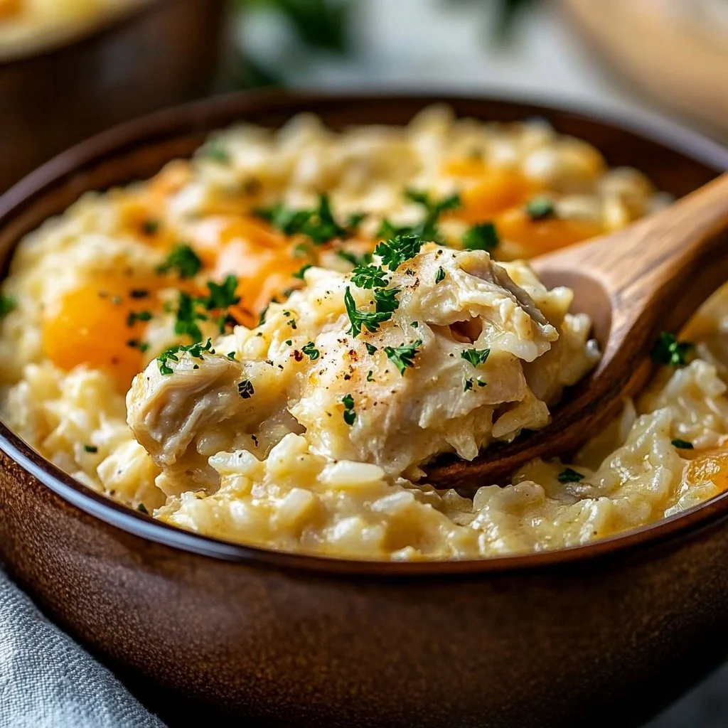 Family Crockpot Chicken and Rice Casserole