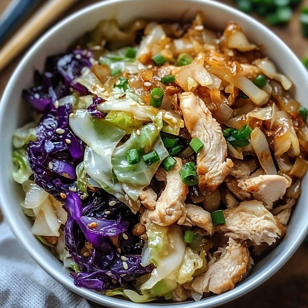 Egg Roll Bowls with Chicken and Cabbage