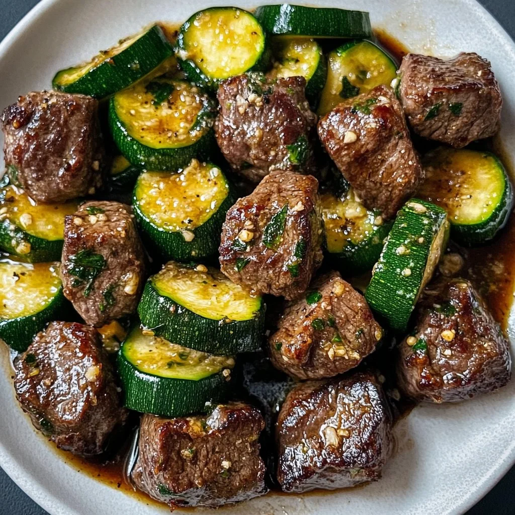 Garlic Butter Steak Bites with Zucchini