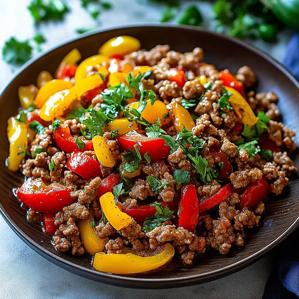 Ground Turkey and Peppers