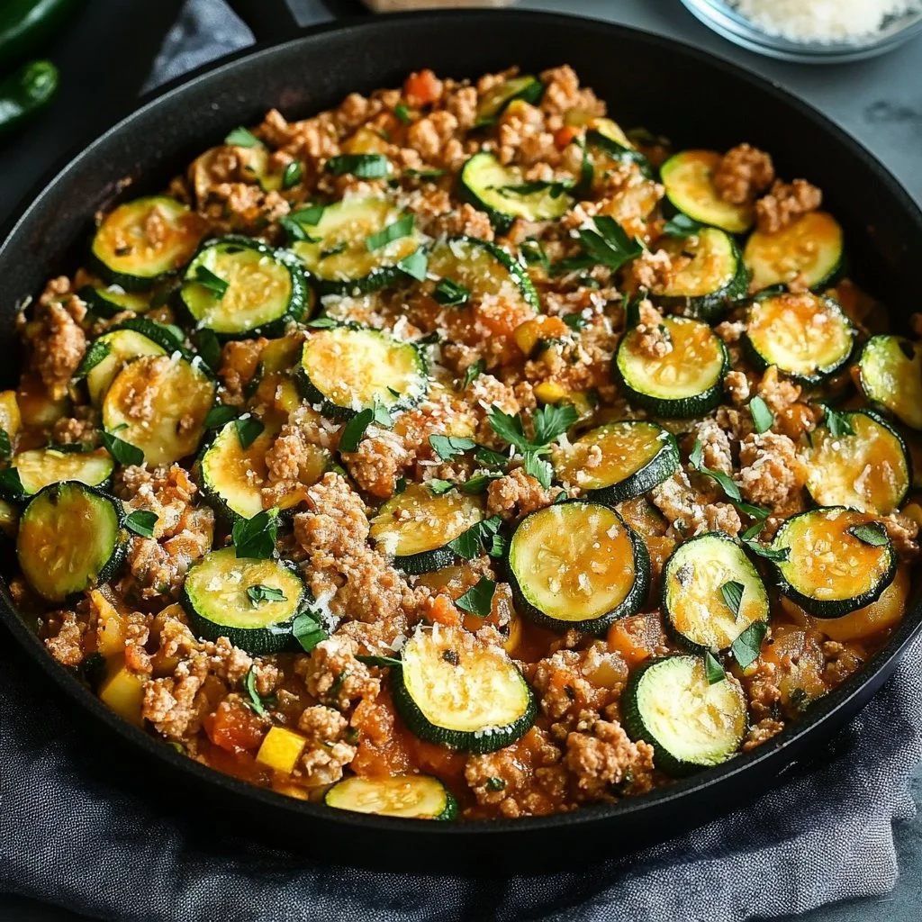 Ground Turkey and Zucchini Skillet