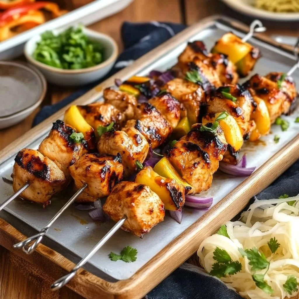 Easy Hawaiian Chicken Skewers