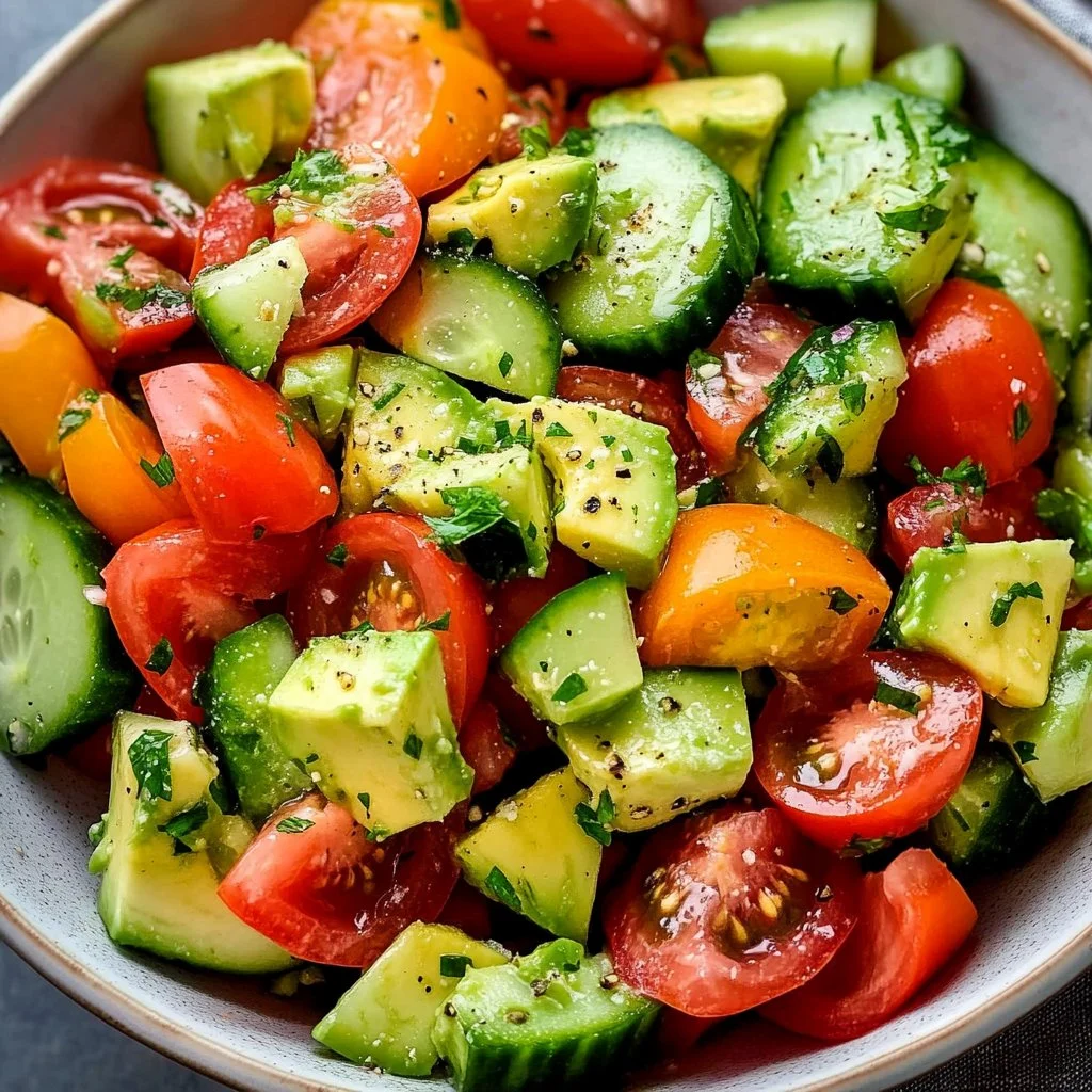 Avocado, Tomato, and Cucumber Salad
