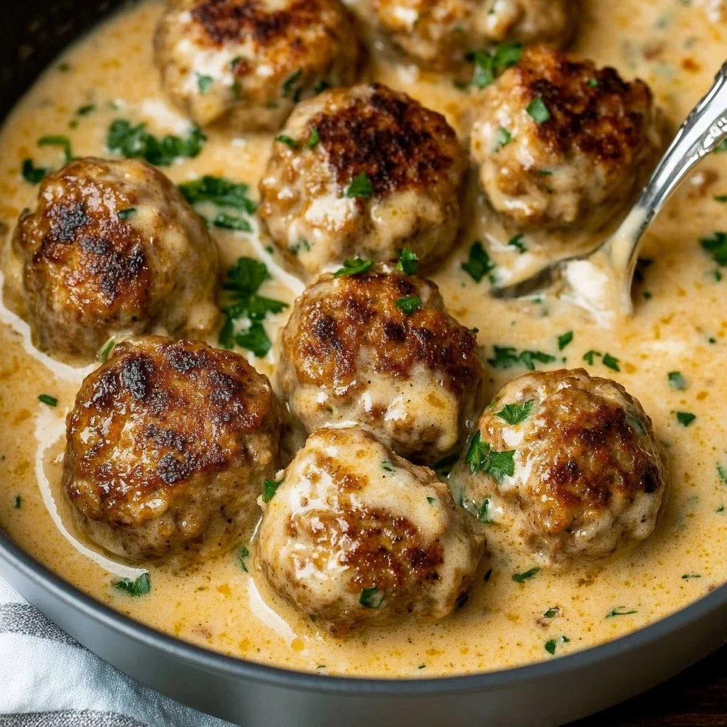 Keto Turkey Meatballs in Creamy Sauce