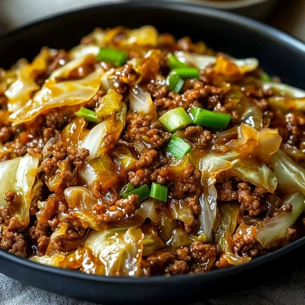 Low Carb Mongolian Ground Beef Cabbage