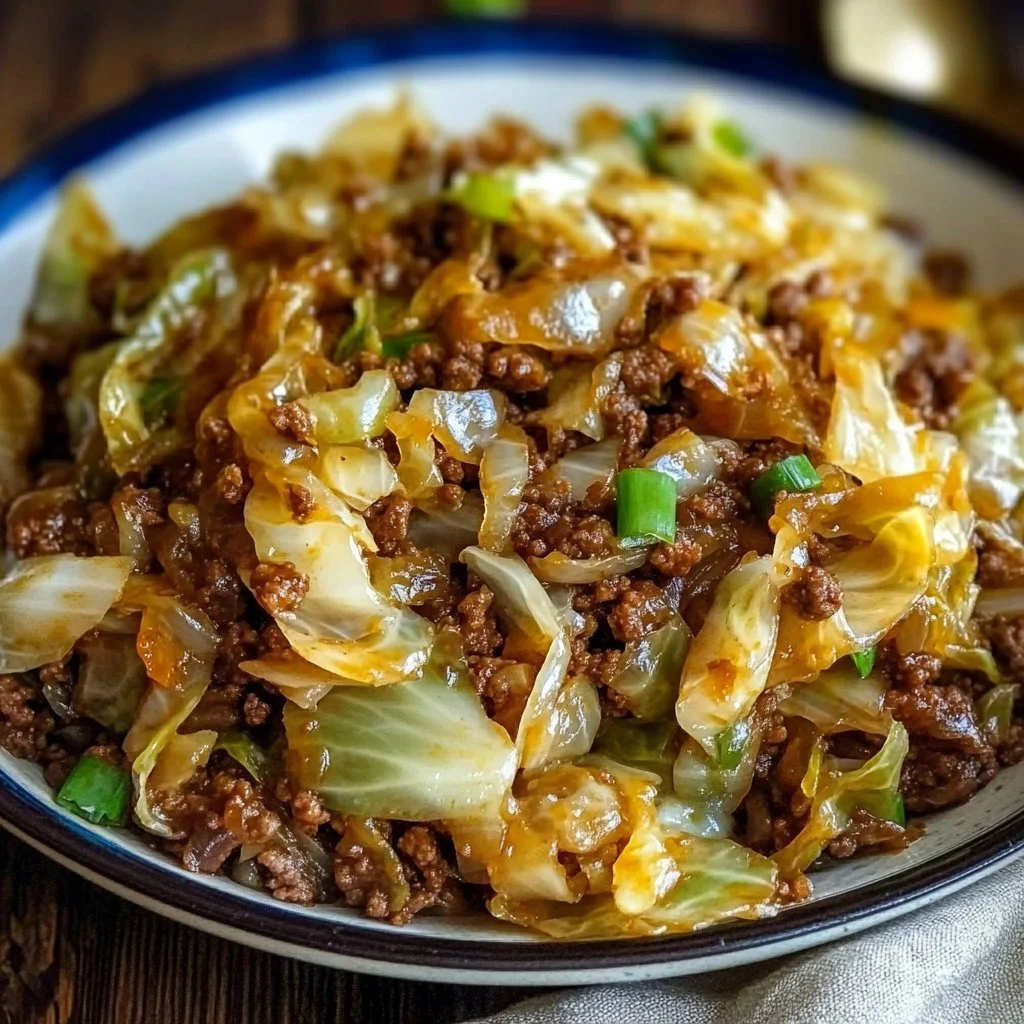 Low Carb Mongolian Ground Beef Cabbage