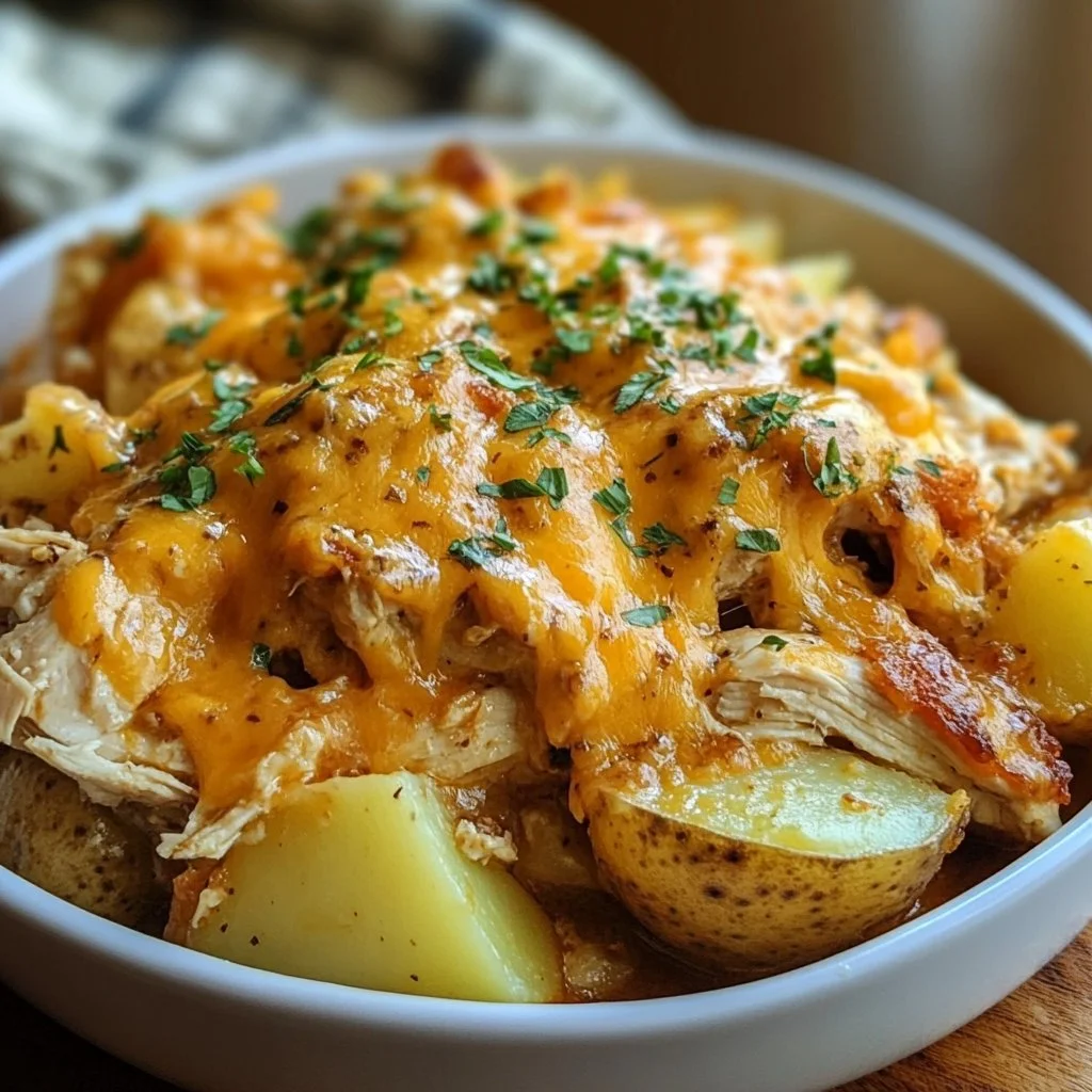 Slow Cooker Cheesy Ranch Chicken & Potatoes