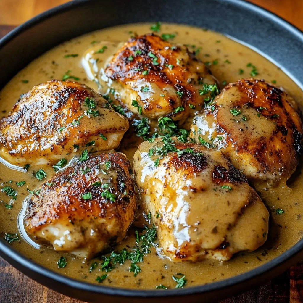 Smothered Chicken Thighs Gravy