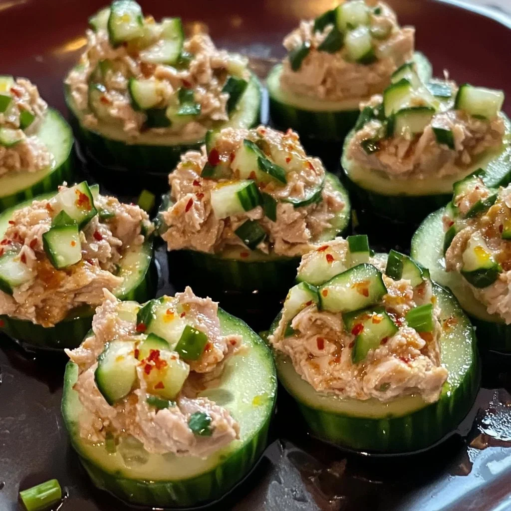 Spicy Tuna Cucumber Bites