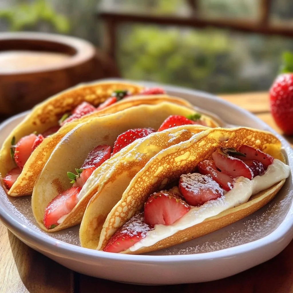 Strawberry Pancake Tacos
