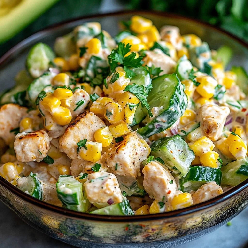 Street Corn Creamy Cucumber Chicken Salad: An Amazing Ultimate Recipe