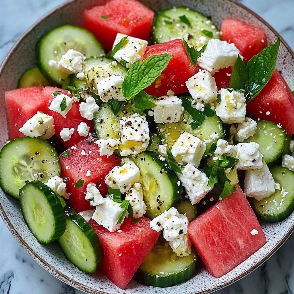 SIMPLE Watermelon + Cucumber + Feta Salad: The Summer Savior You Didn't Know You Needed