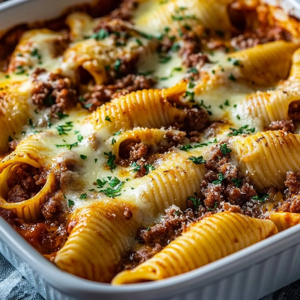 Easy & Cheesy Baked Beef and Ricotta Stuffed Shells