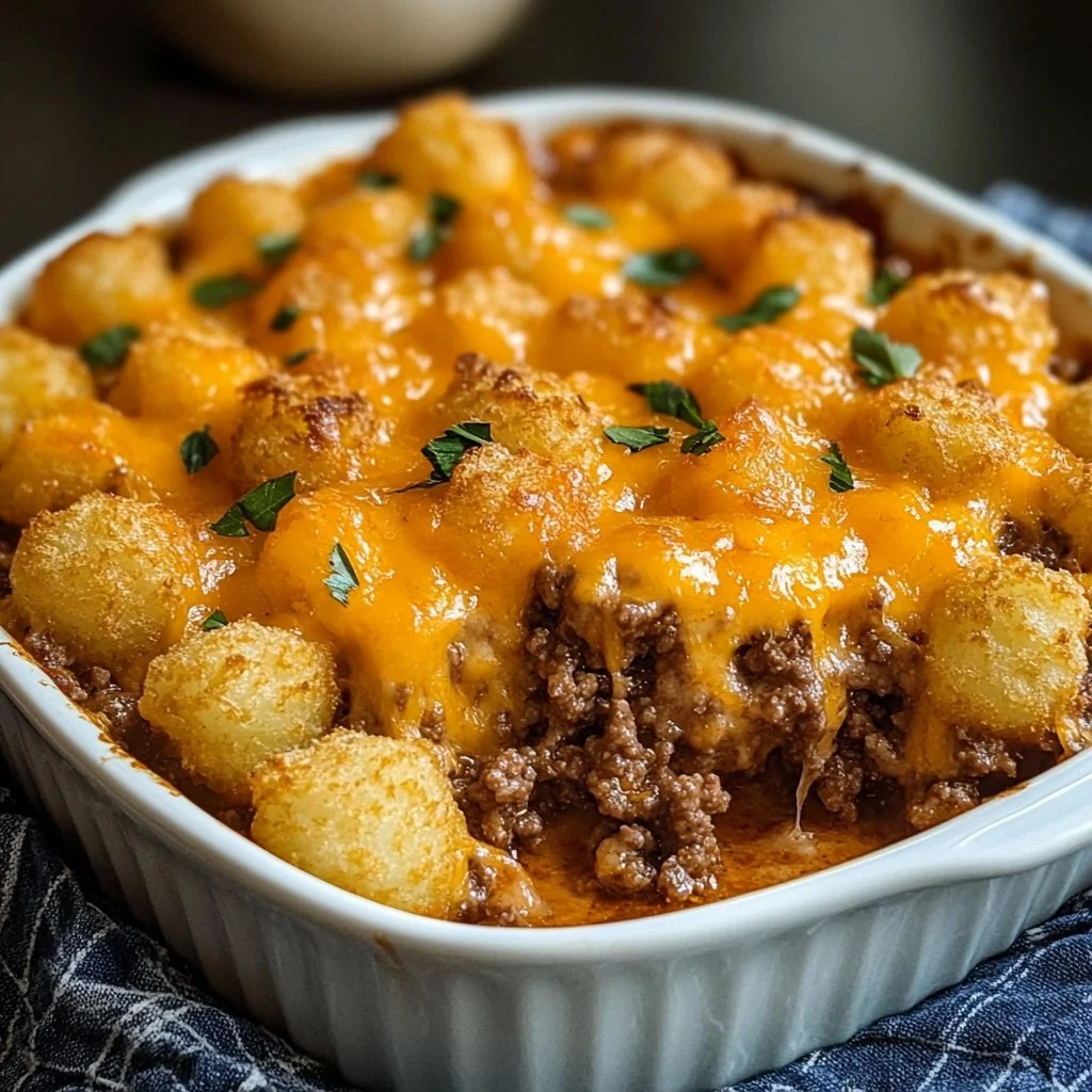 Tater Tot Casserole with Ground Beef