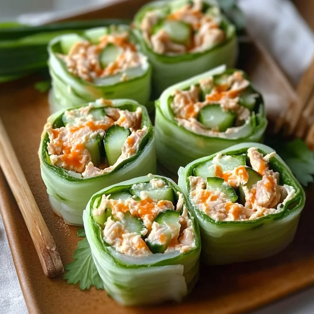 Buffalo Chicken Cucumber Rolls