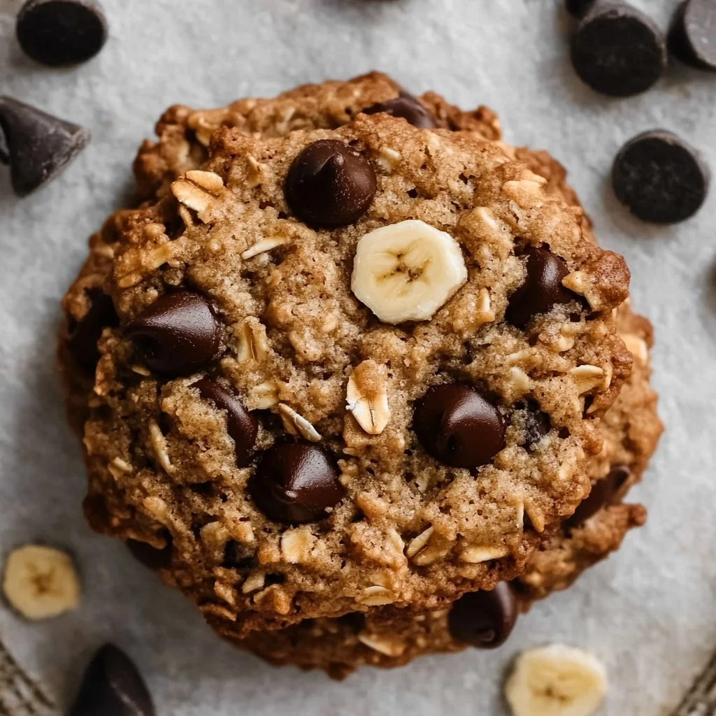 Chocolate Chip Banana Oatmeal Cookies
