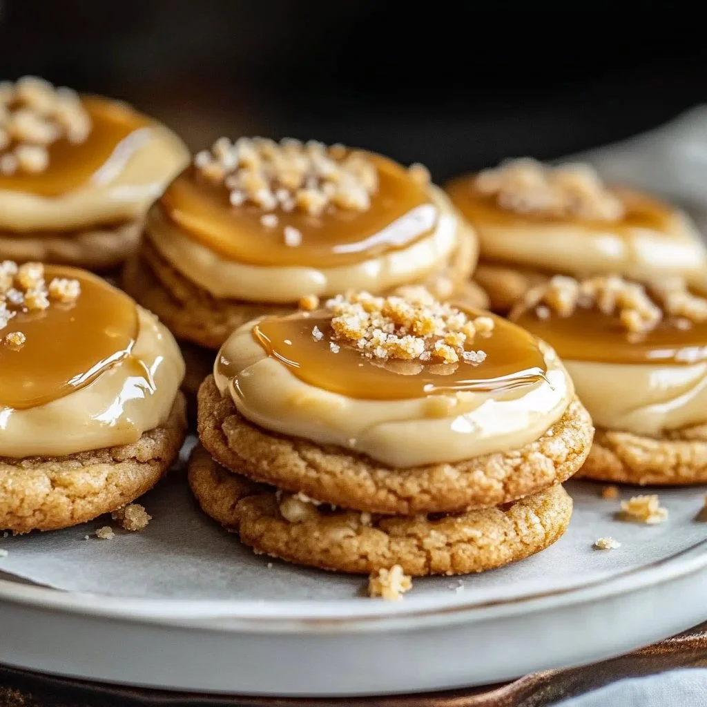 Decadent Copycat Crumbl Salted Caramel Cheesecake Cookies at Home