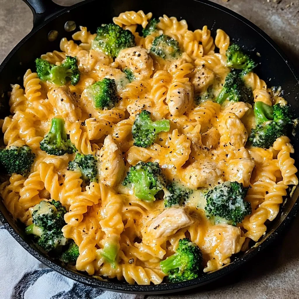 Cheesy Ranch Chicken and Broccoli Pasta Skillet