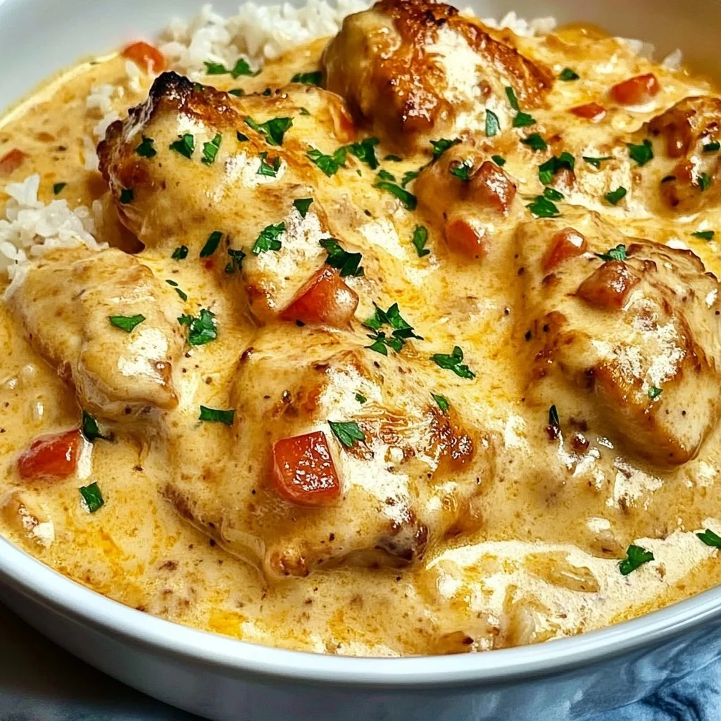 Creamy Smothered Chicken and Rice