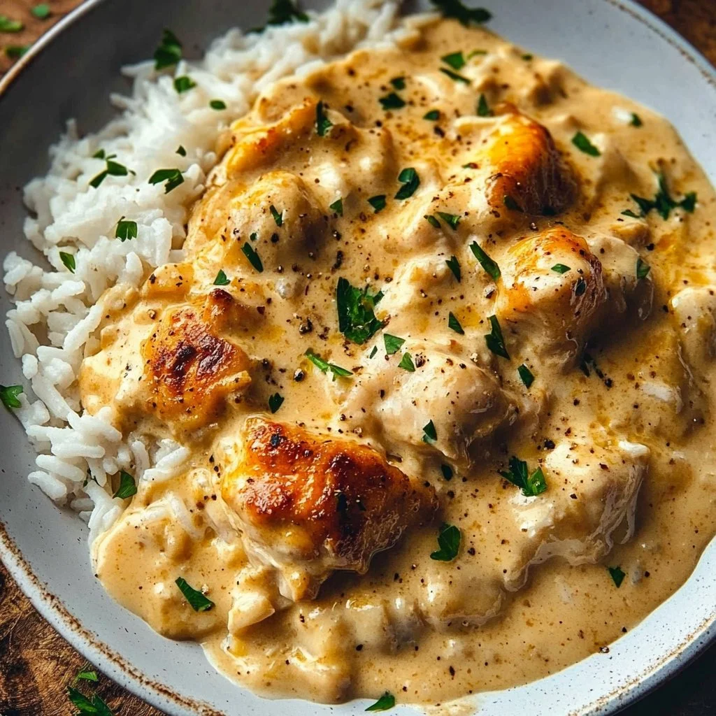 Creamy Smothered Chicken and Rice