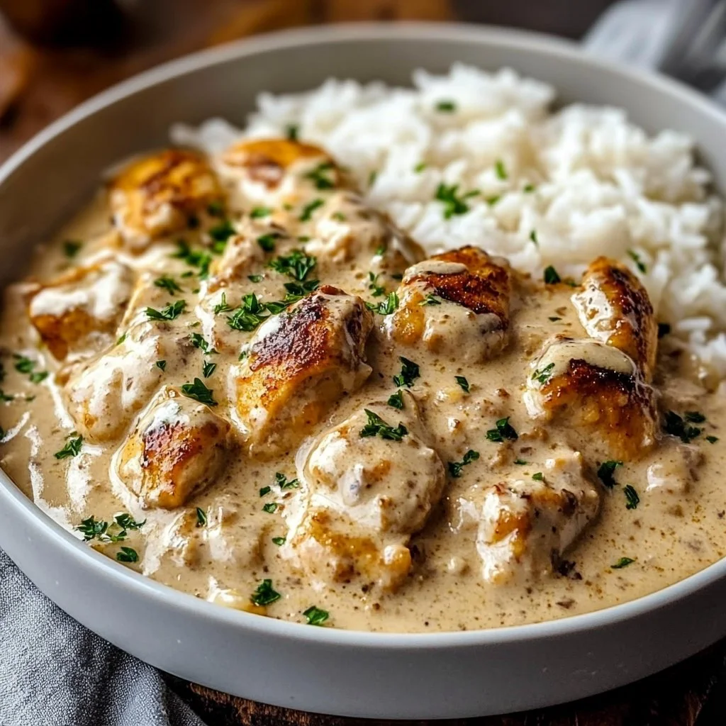 Creamy Smothered Chicken and Rice