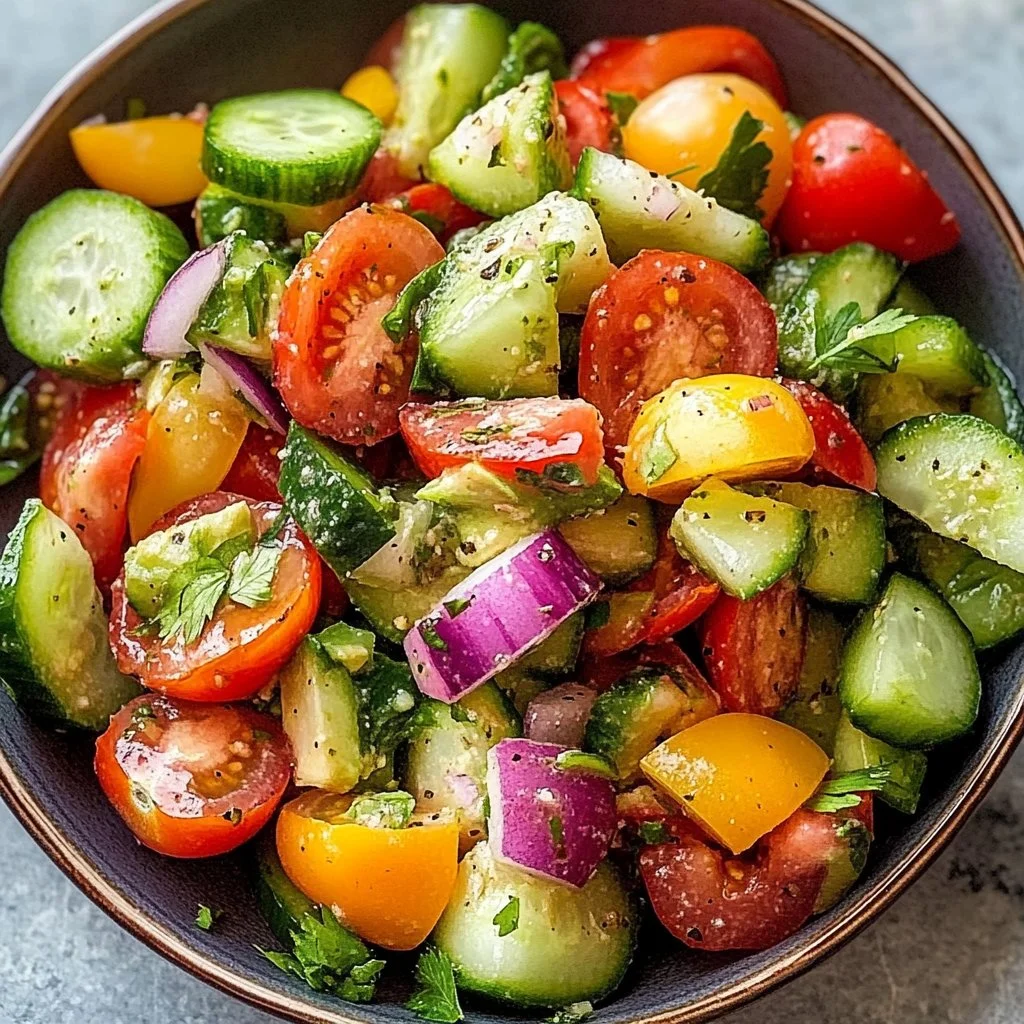 Cucumber Tomato Avocado Salad
