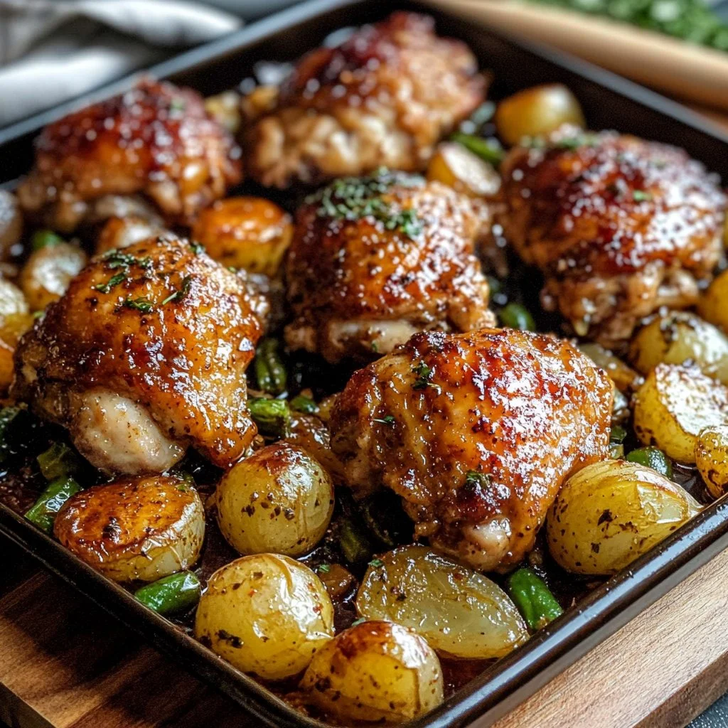 Easy Crispy Honey Mustard Chicken Thighs Sheet Pan Dinner