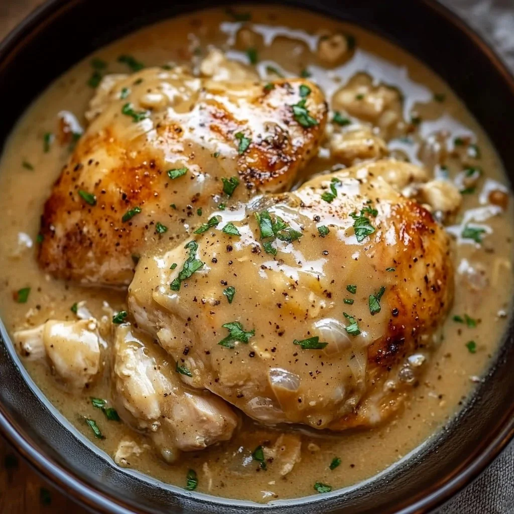 Easy Crockpot Chicken with Creamy Gravy