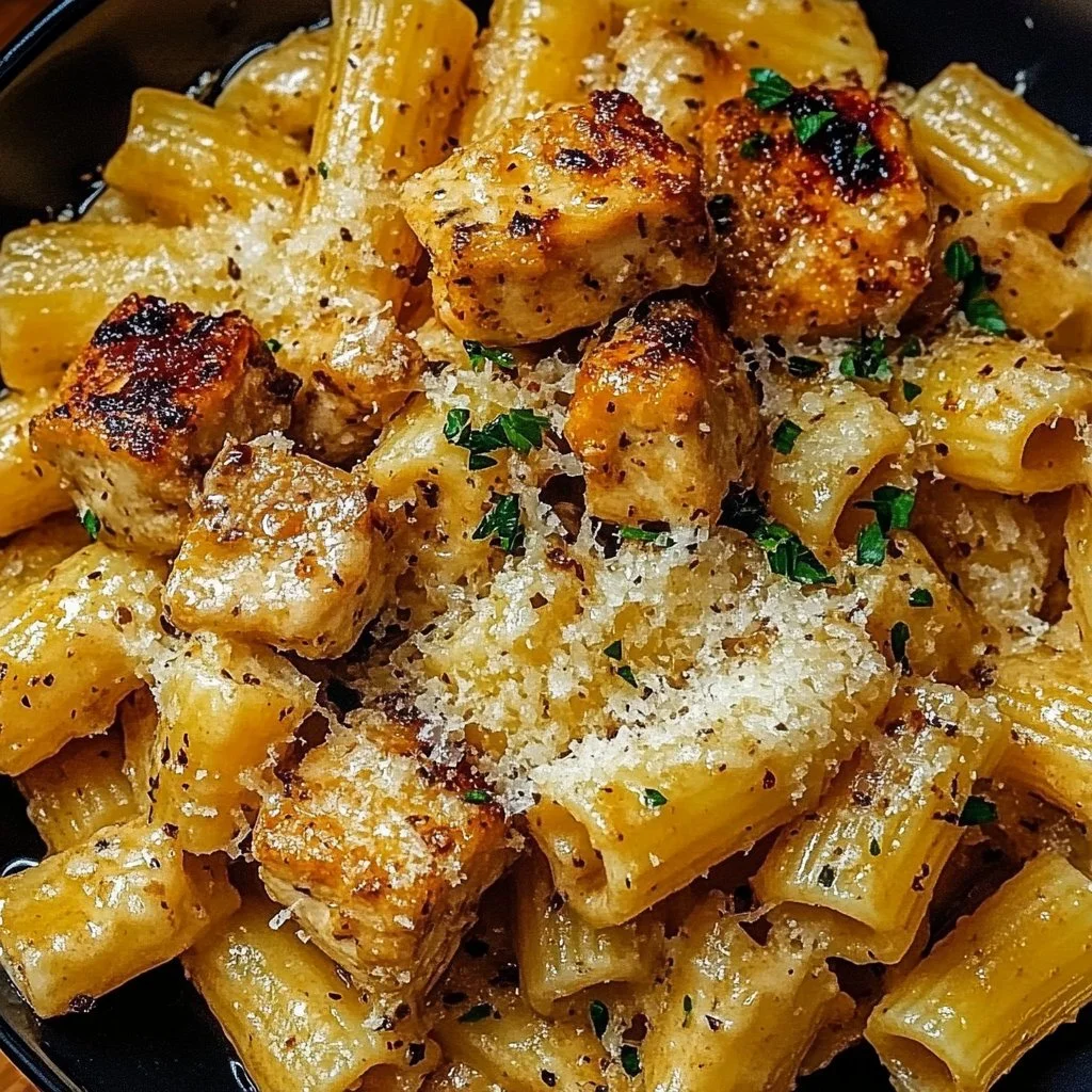 Garlic Butter Chicken with Rigatoni and Parmesan