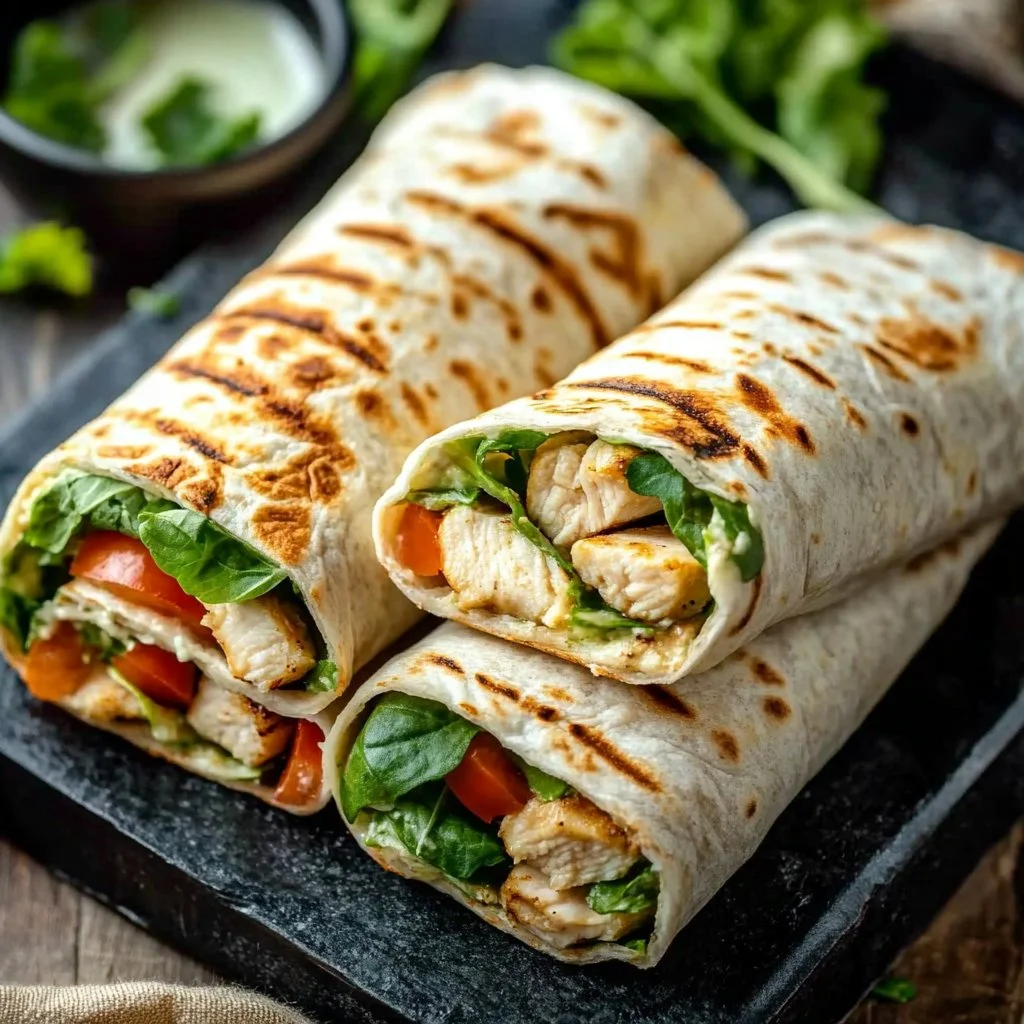 Healthy Grilled Chicken Ranch Wraps
