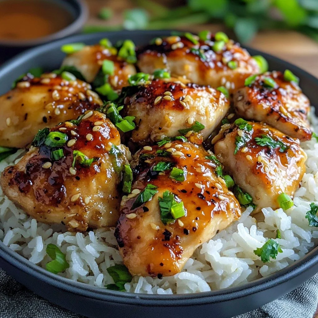 Honey Garlic Chicken Thighs Recipe 30-Minute Easy Family Dinner with Rice