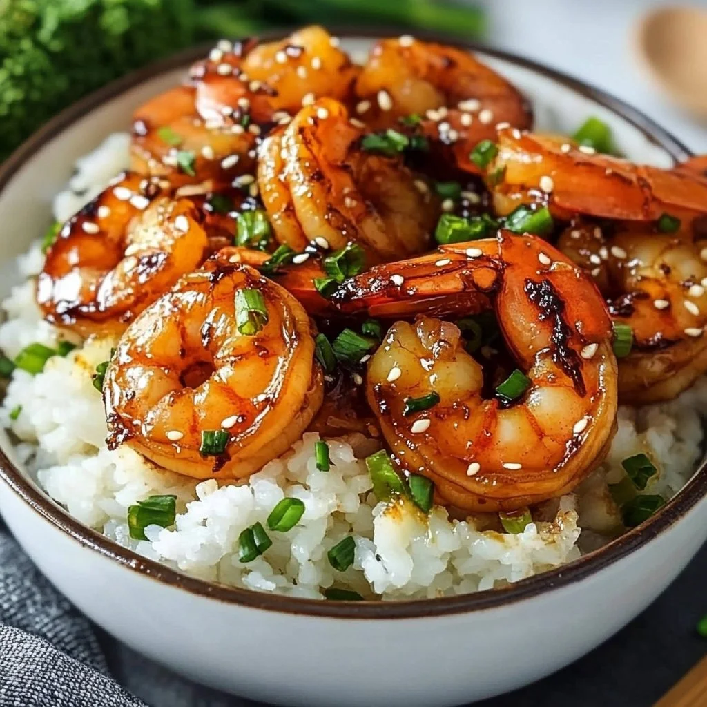 Honey-Glazed Garlic Shrimp Bowls
