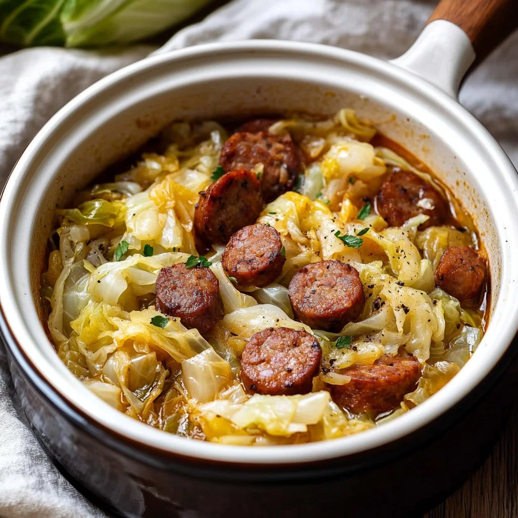Slow Cooker 4-Ingredient Cabbage and Sausage