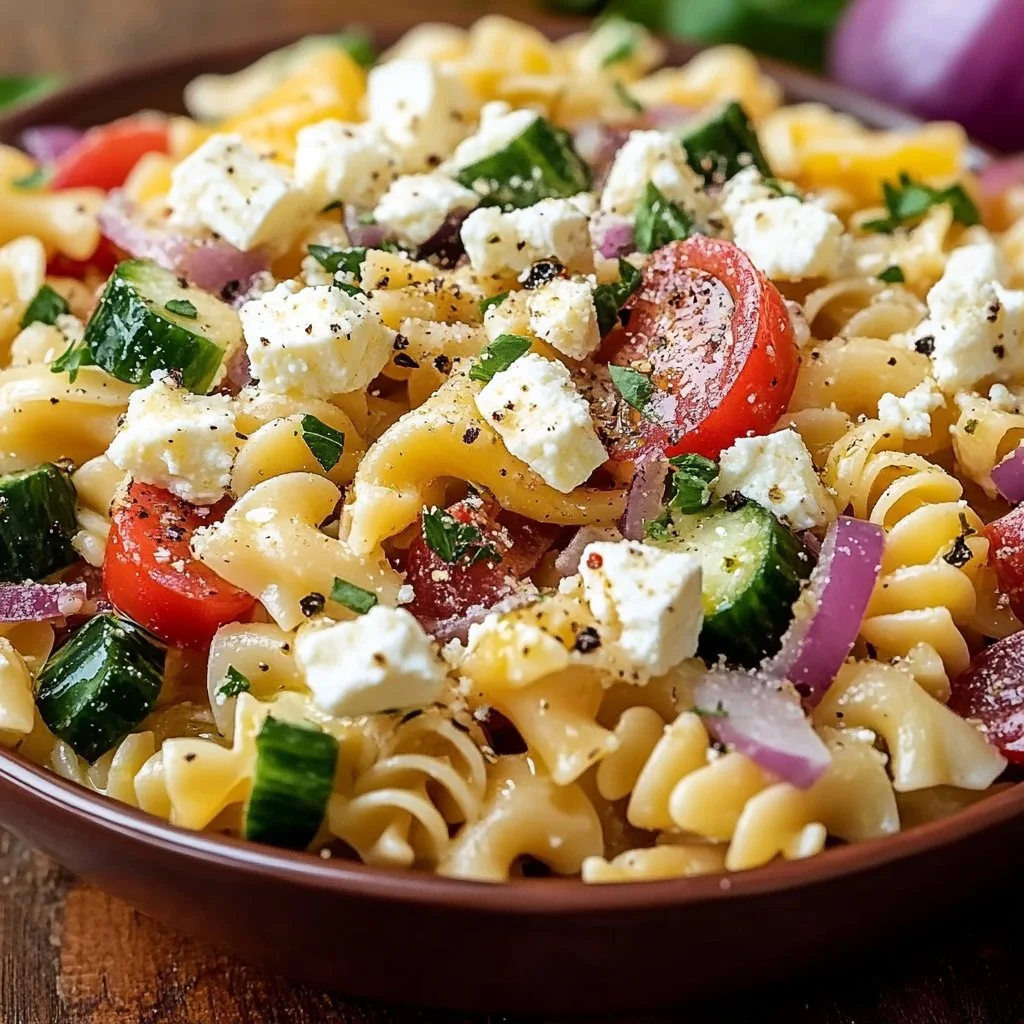 Mediterranean Feta Pasta Salad