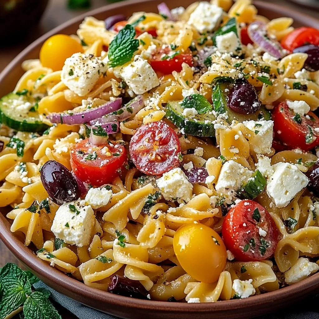 Feta Mediterranean Pasta Salad