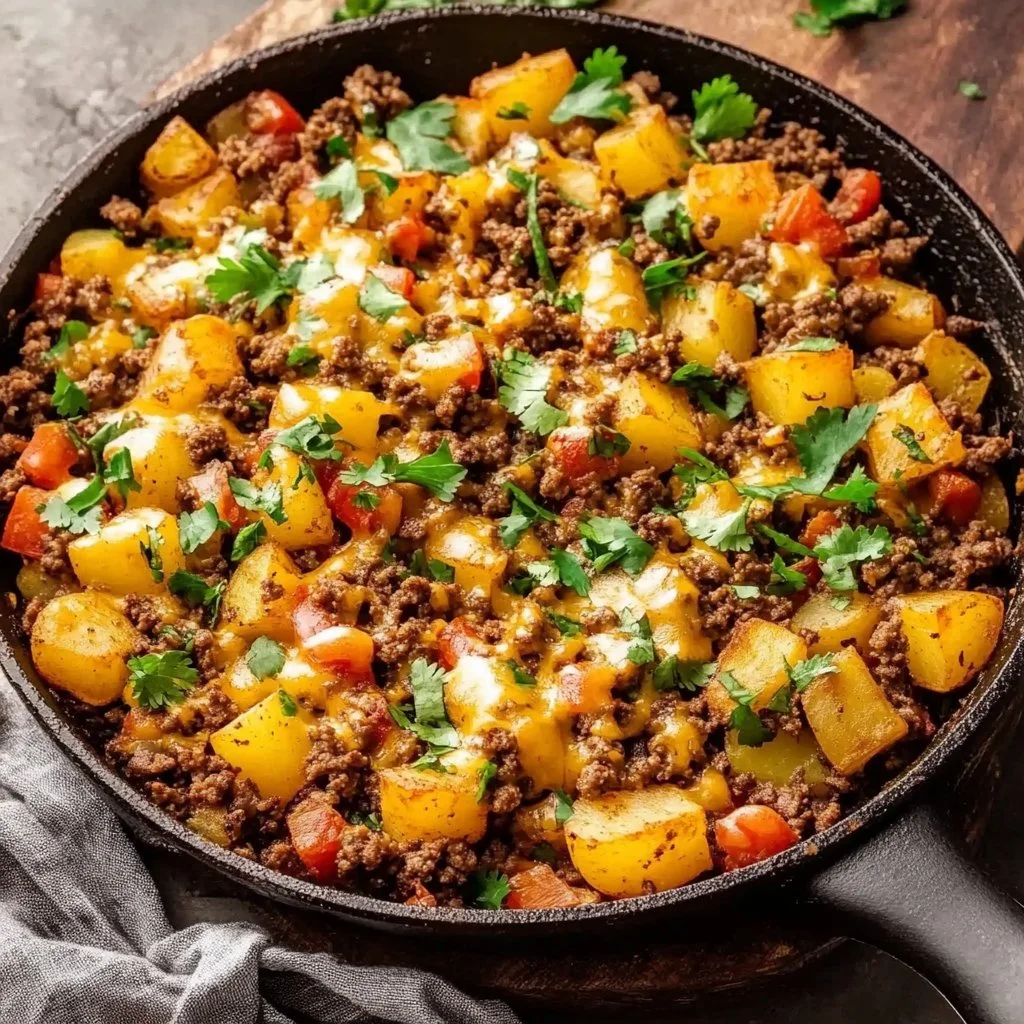 Mexican Ground Beef and Potato Skillet