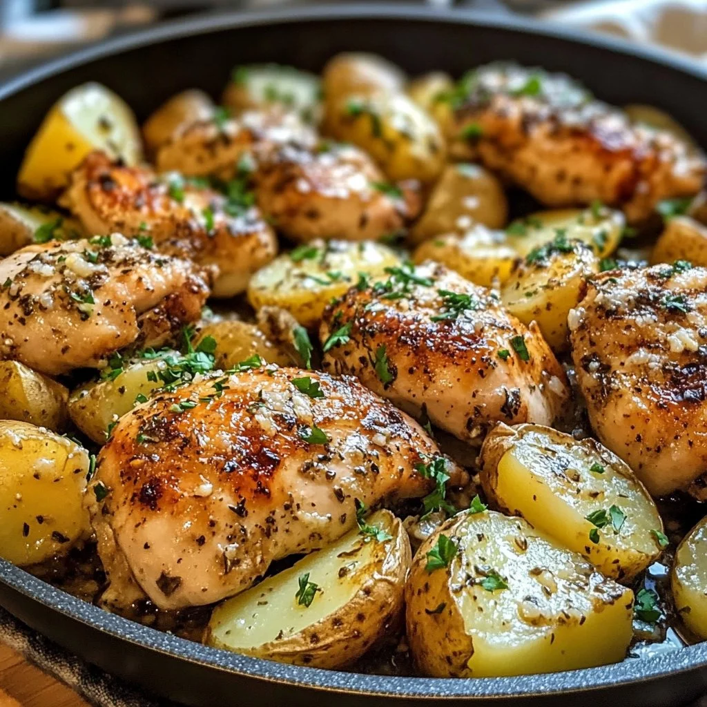 Garlic Parmesan Chicken and Potatoes (One-Pan Dinner)