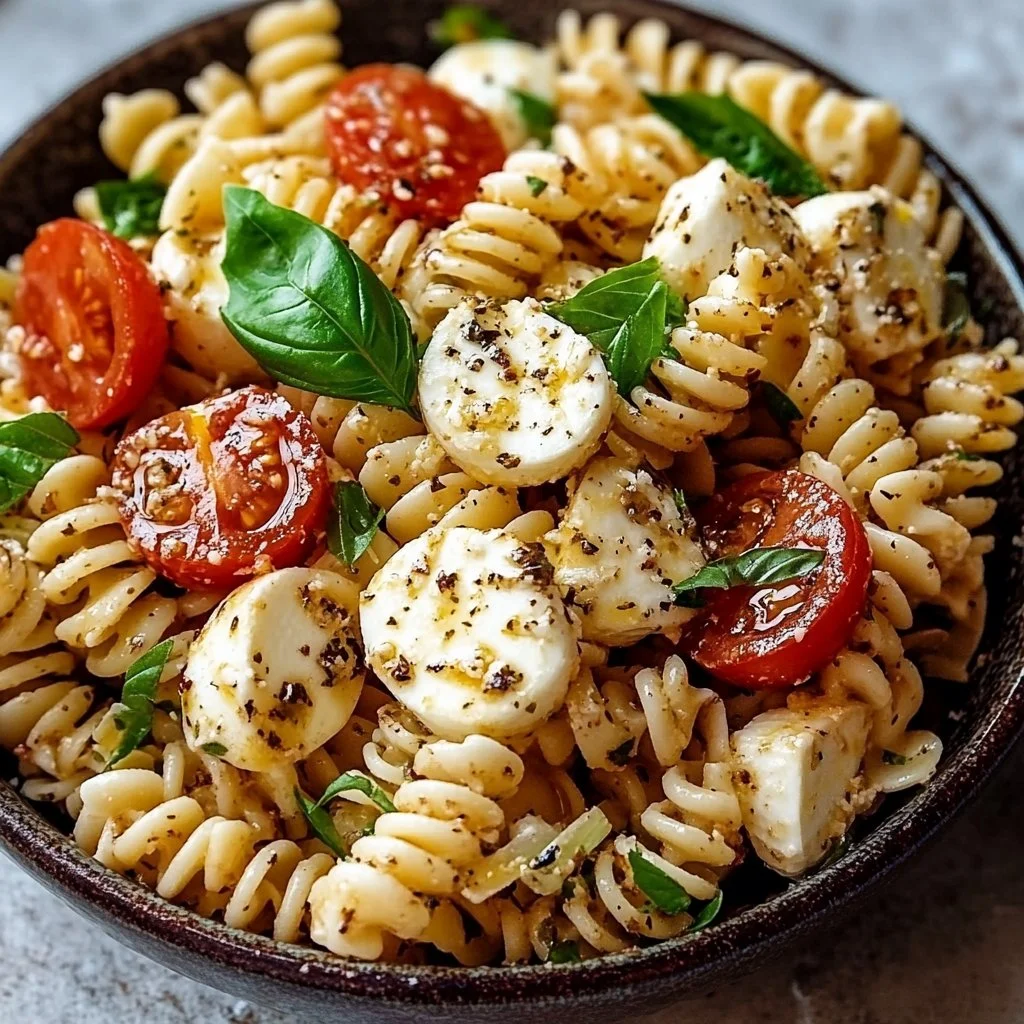 Classic High Protein Caprese Pasta Salad