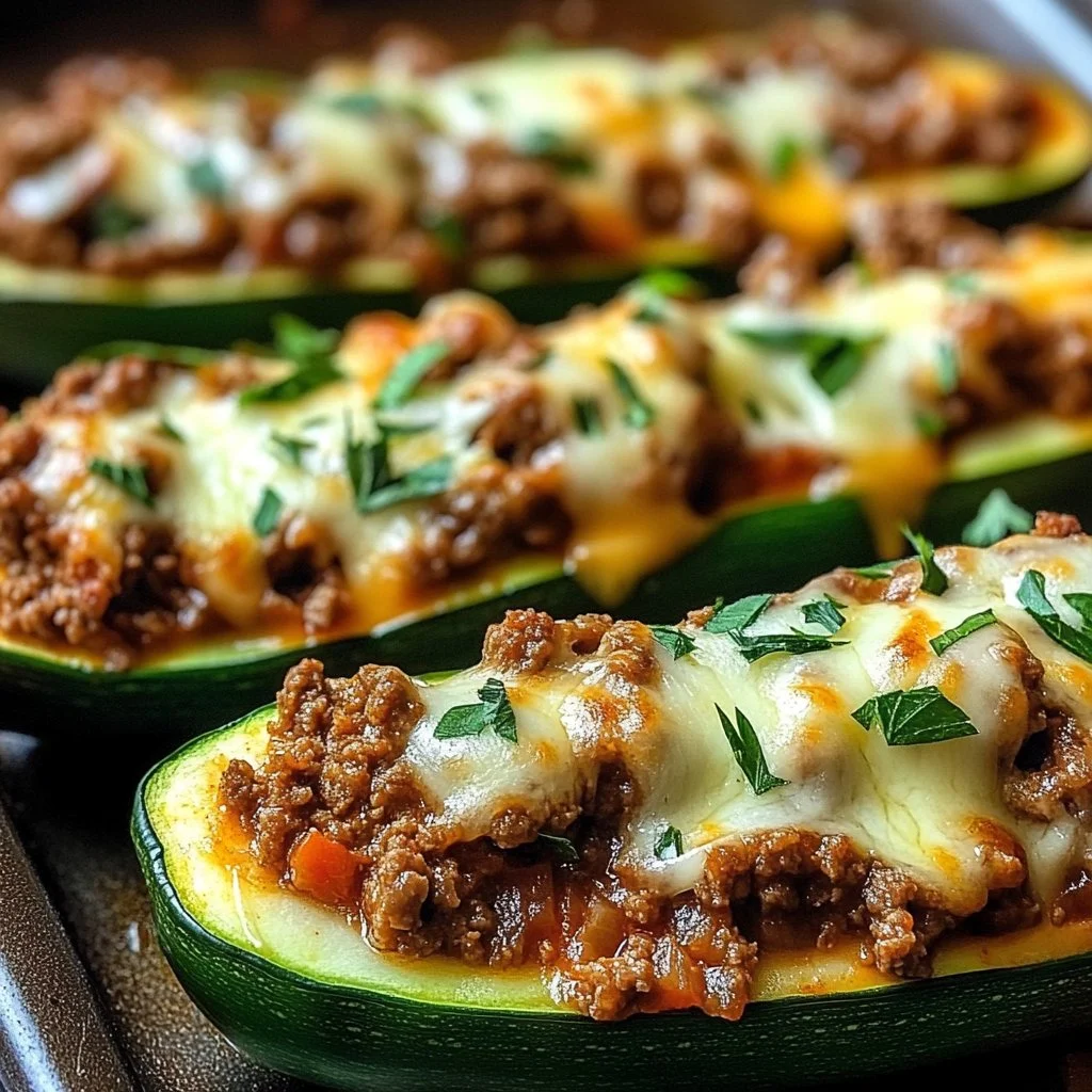 Ground Beef Zucchini Boats