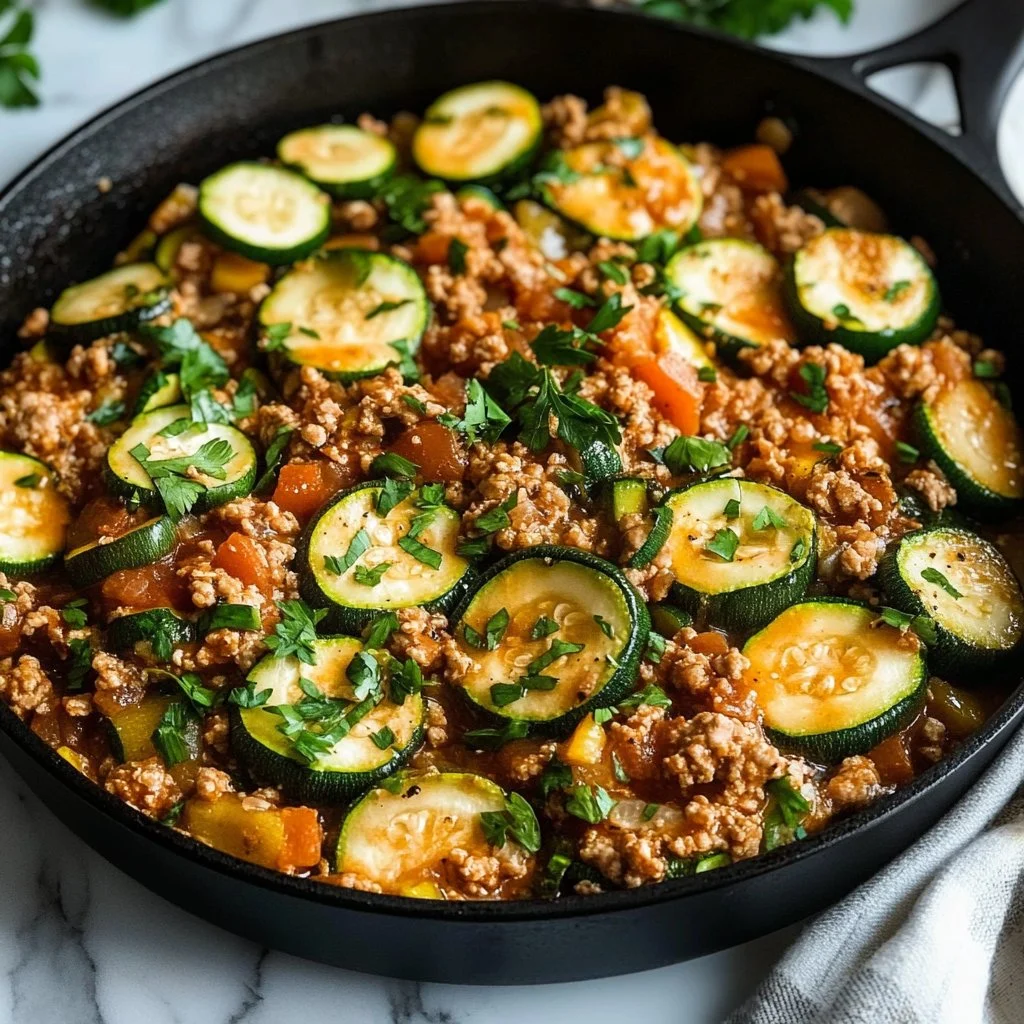 Ground Turkey and Zucchini Skillet