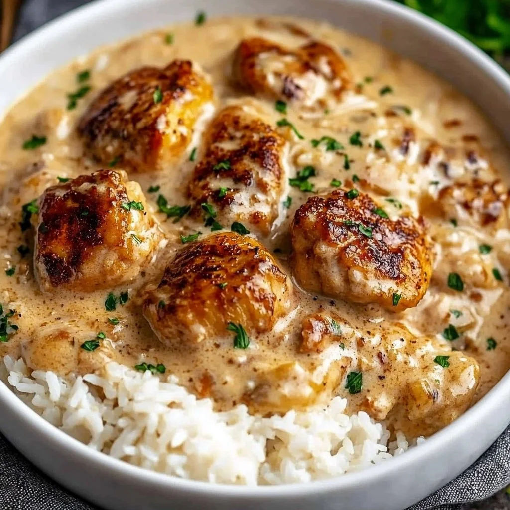 Creamy Smothered Chicken and Rice
