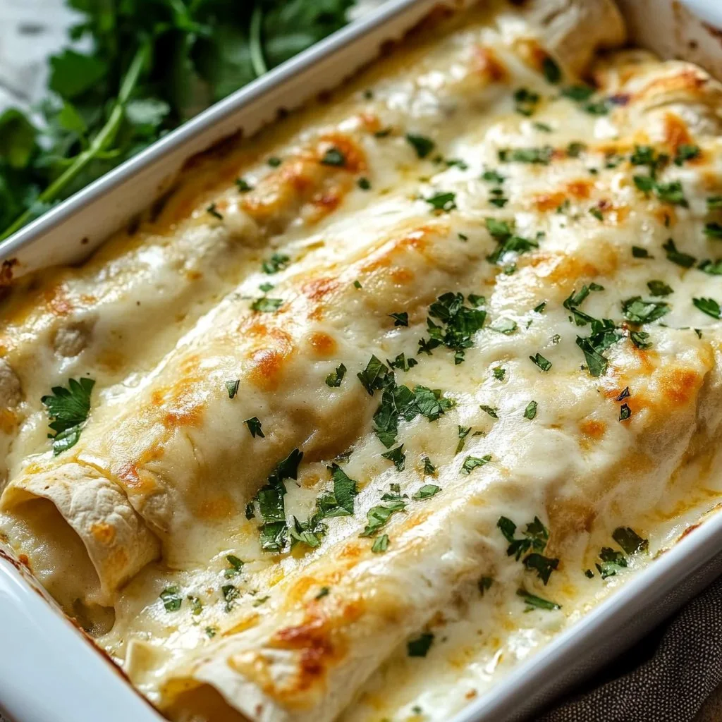 Creamy White Chicken Enchiladas