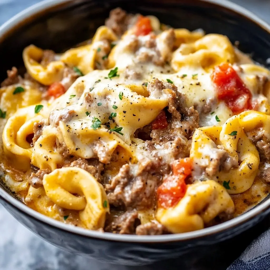 Crock Pot Cheesesteak Tortellini