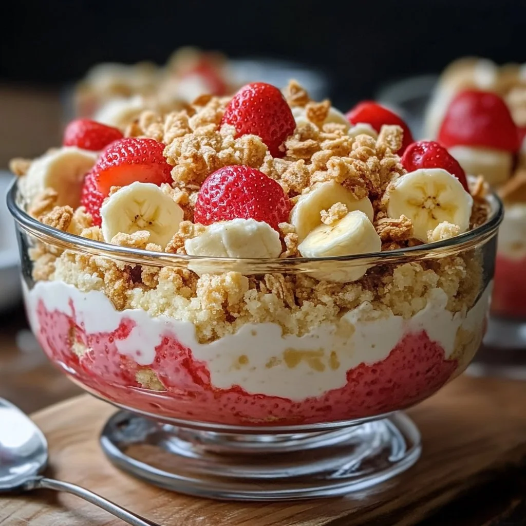 Strawberry Crunch Banana Pudding