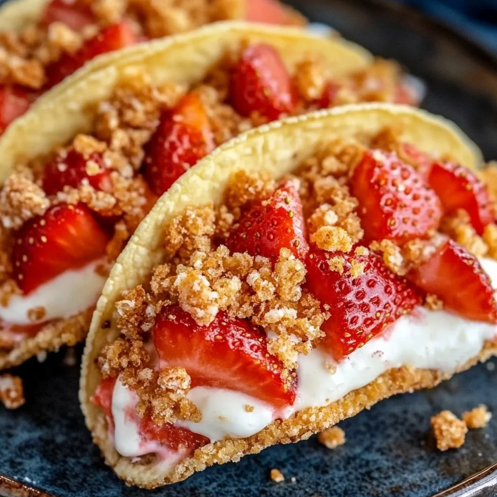Strawberry Crunch Cheesecake Tacos